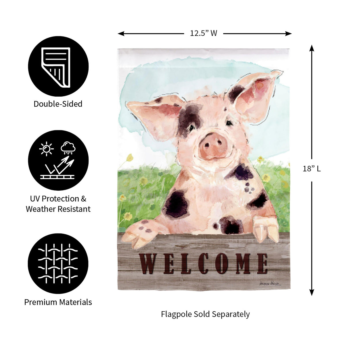 Spotted Pig Garden Suede Flag