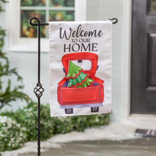 Red Truck Switchable Icon Burlap Garden Flag