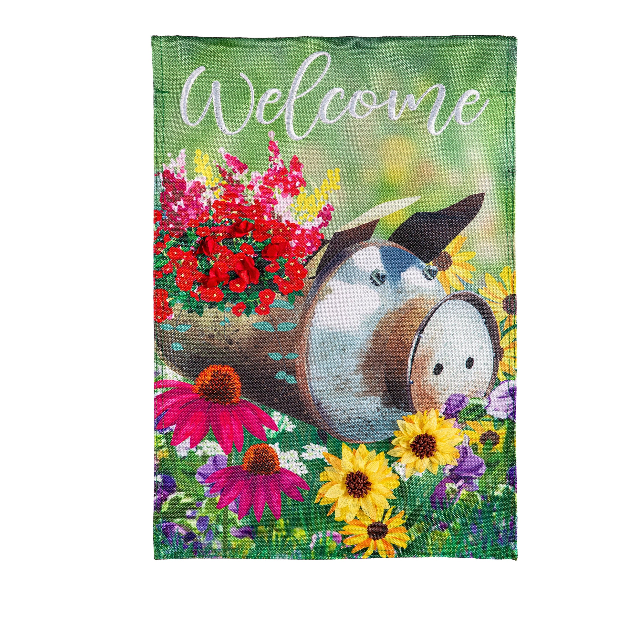 Piggy Planter Burlap Garden Flag