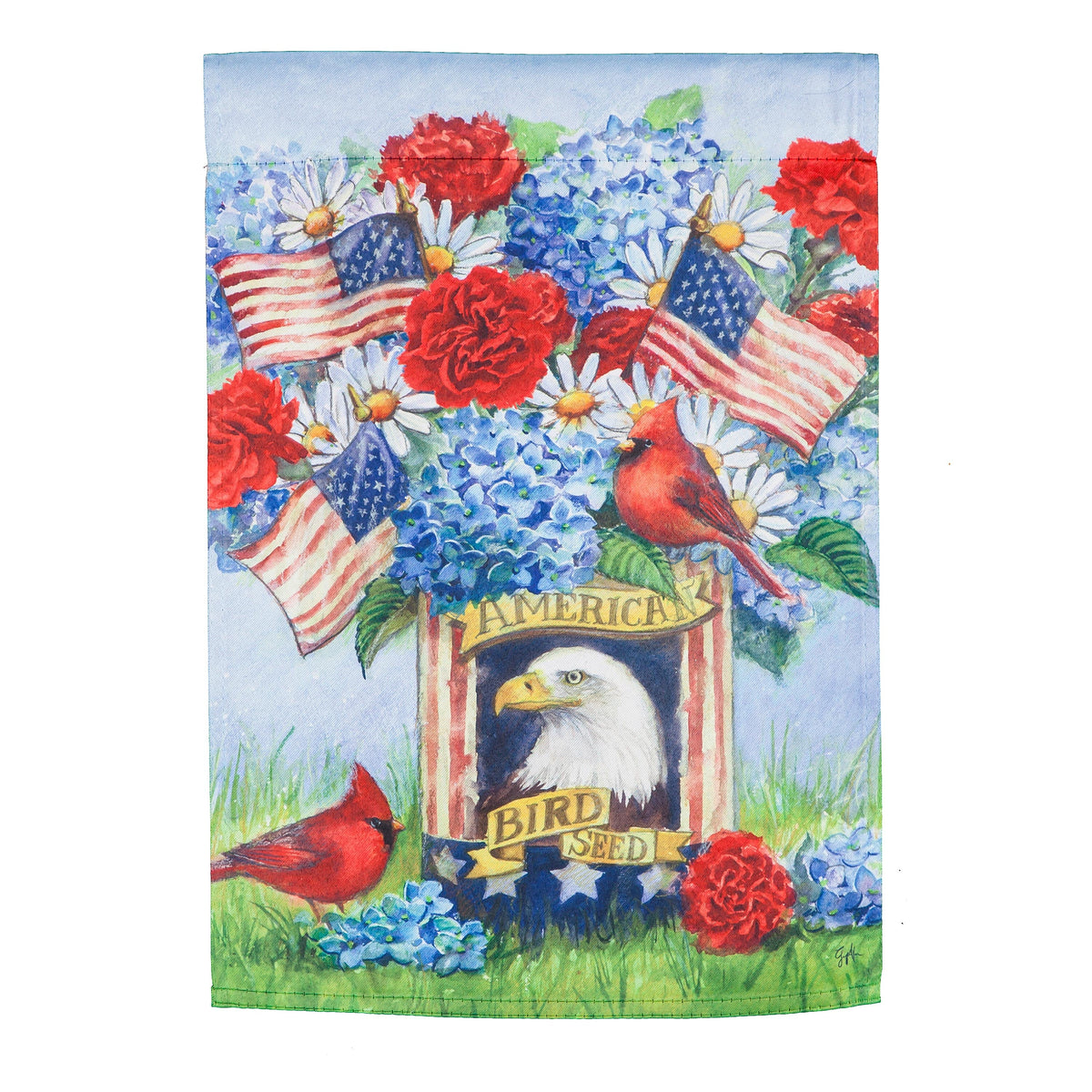 Eagle Bird Seed Tin Garden Suede Flag