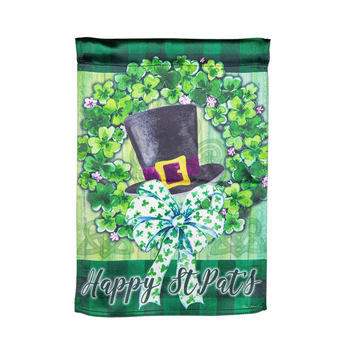 Saint Patrick's Lucky Hat Wreath Lustre House Flag