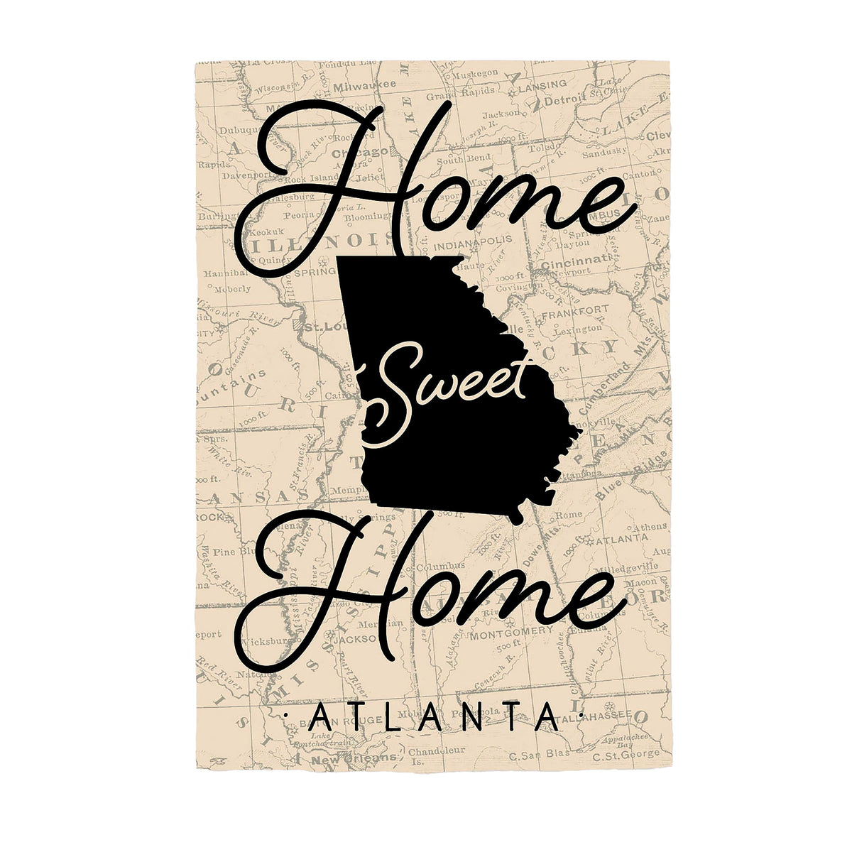 Home Sweet Home Map of Georgia Garden Suede Flag