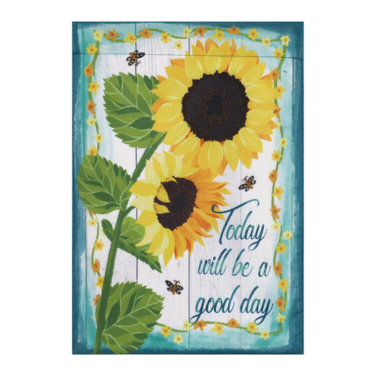 Today will be a Good Day House Burlap Flag