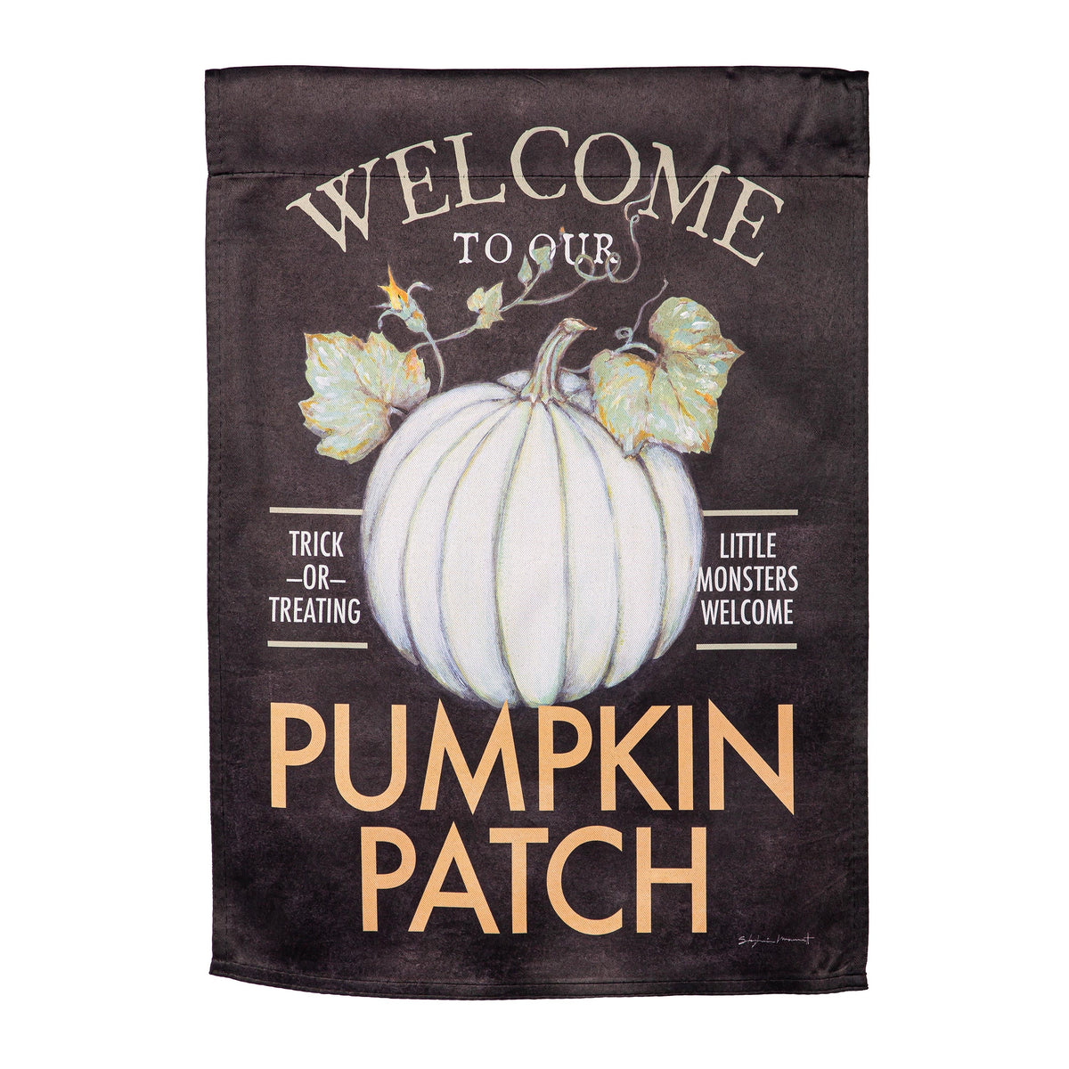 Welcome to Our Pumpkin Patch Suede Garden Flag