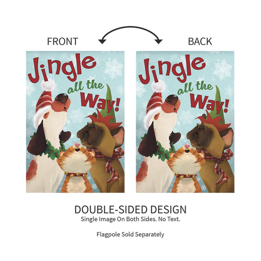 Jingle All the Way Suede Garden Flag