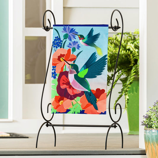 Hummingbird Meadow Garden Linen Flag