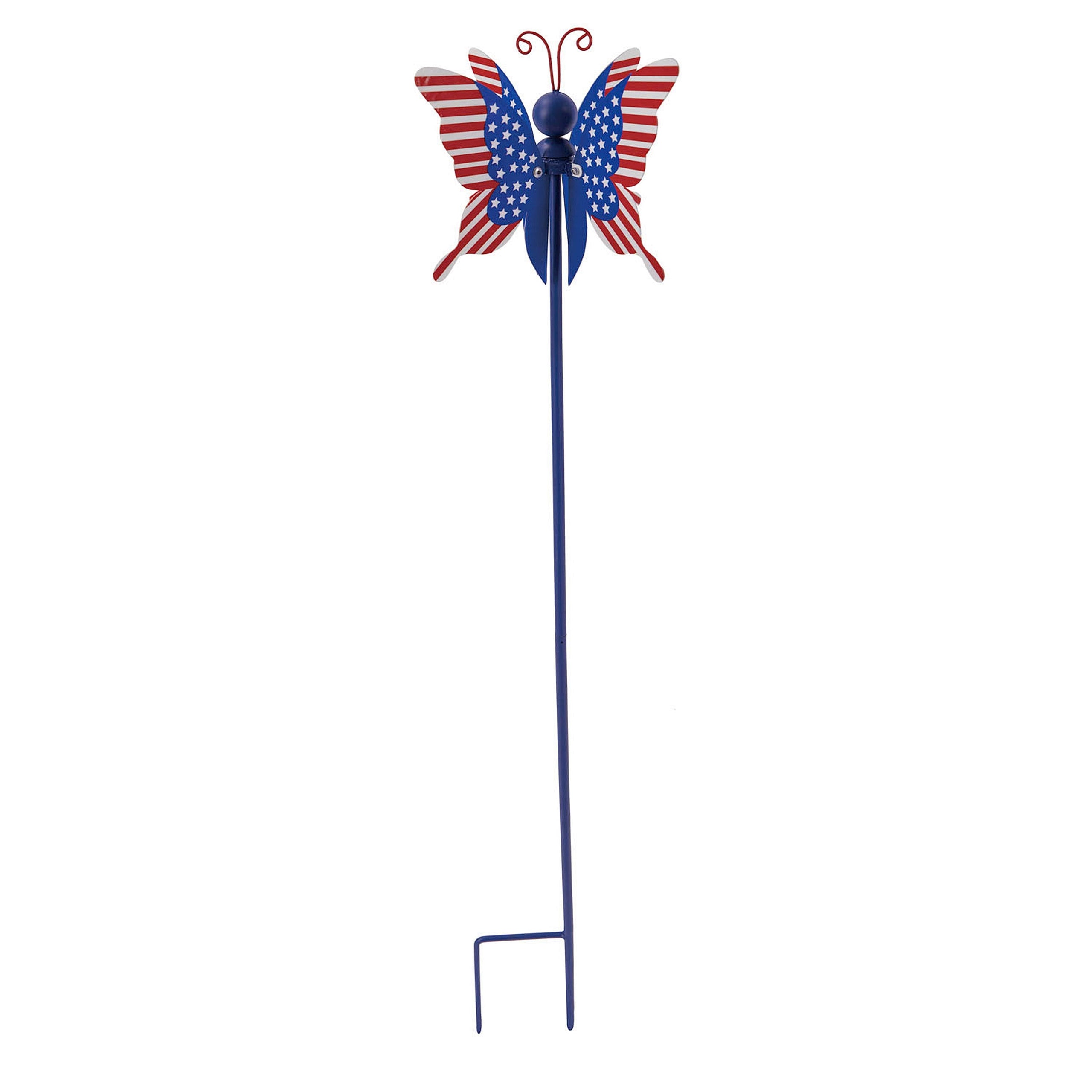American Flag Spinning Winged Garden Stake, Butterfly