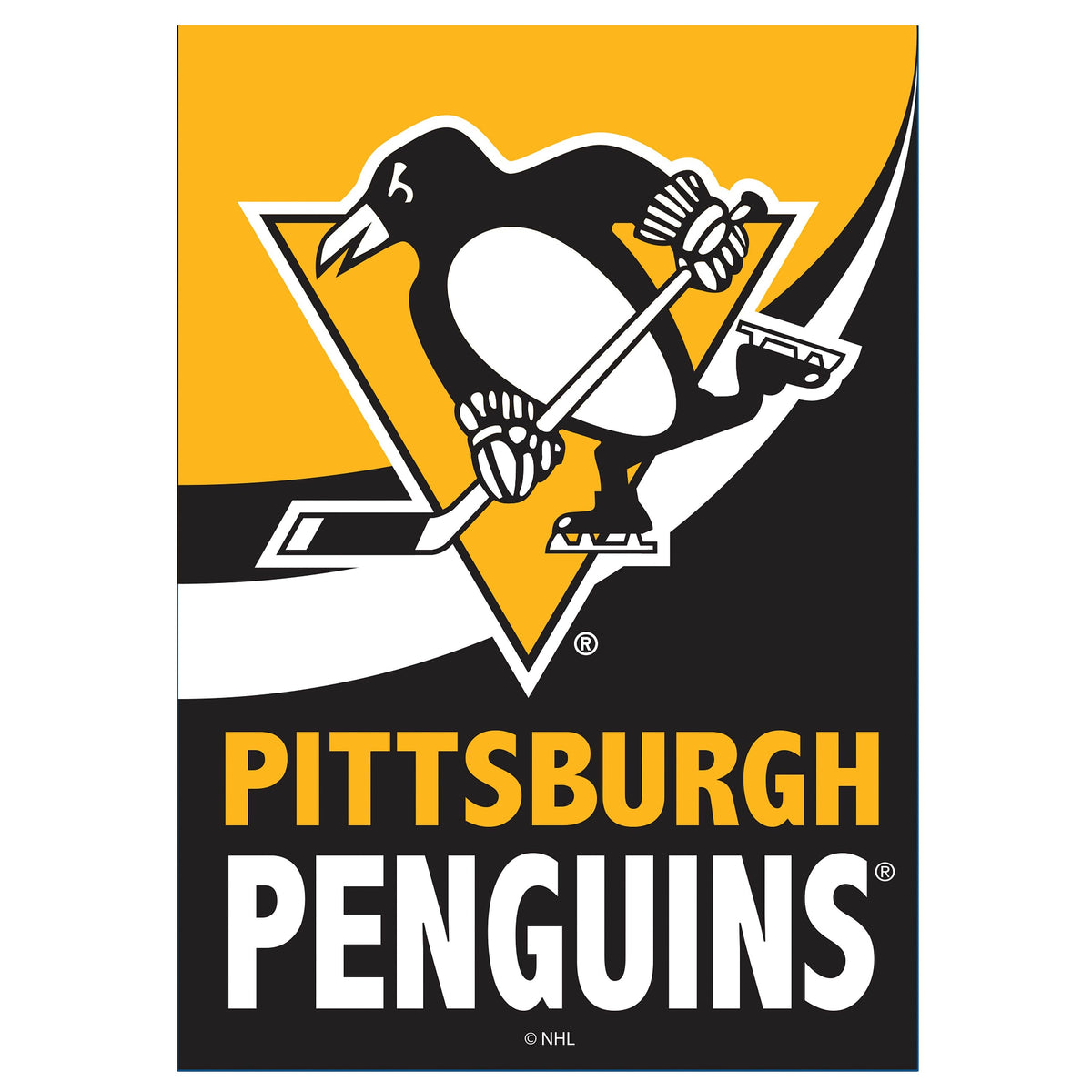 Pittsburgh Penguins Burlap Flag House Size