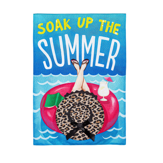 Soak Up the Summer Garden Linen Flag