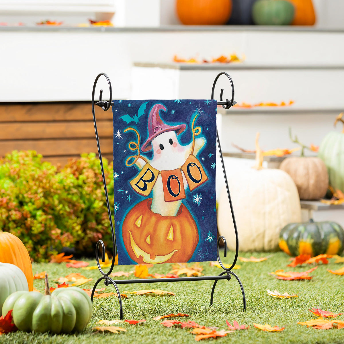 Boo Suede Garden Flag