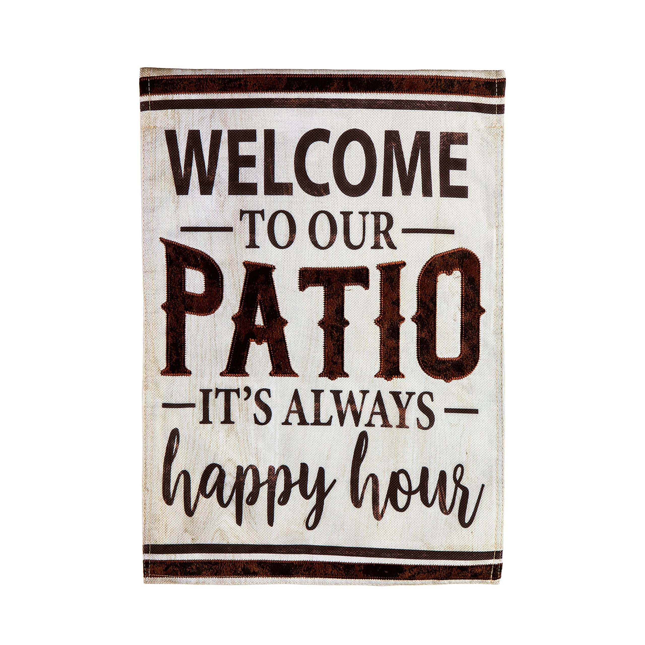 Welcome to Our Patio Garden Burlap Flag