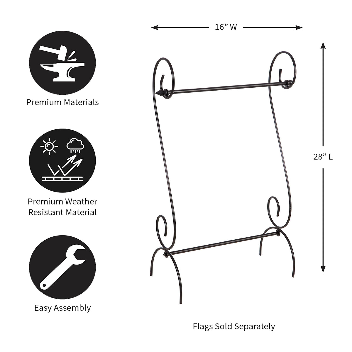 Scroll Garden Flag Stand