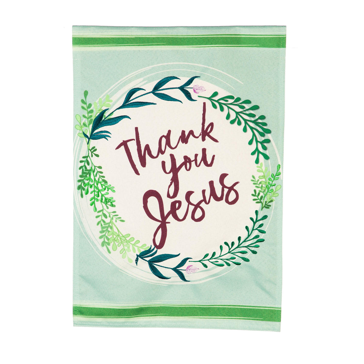 Thank You Jesus Garden Linen Flag