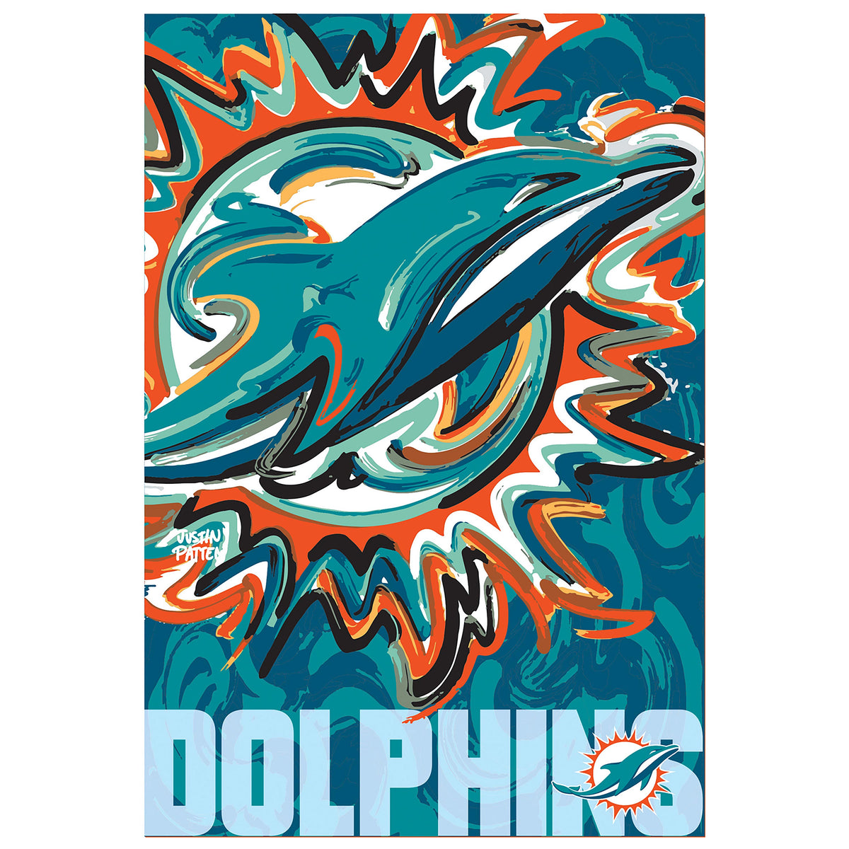 Miami Dolphins, Suede GDN, Justin Patten Logo