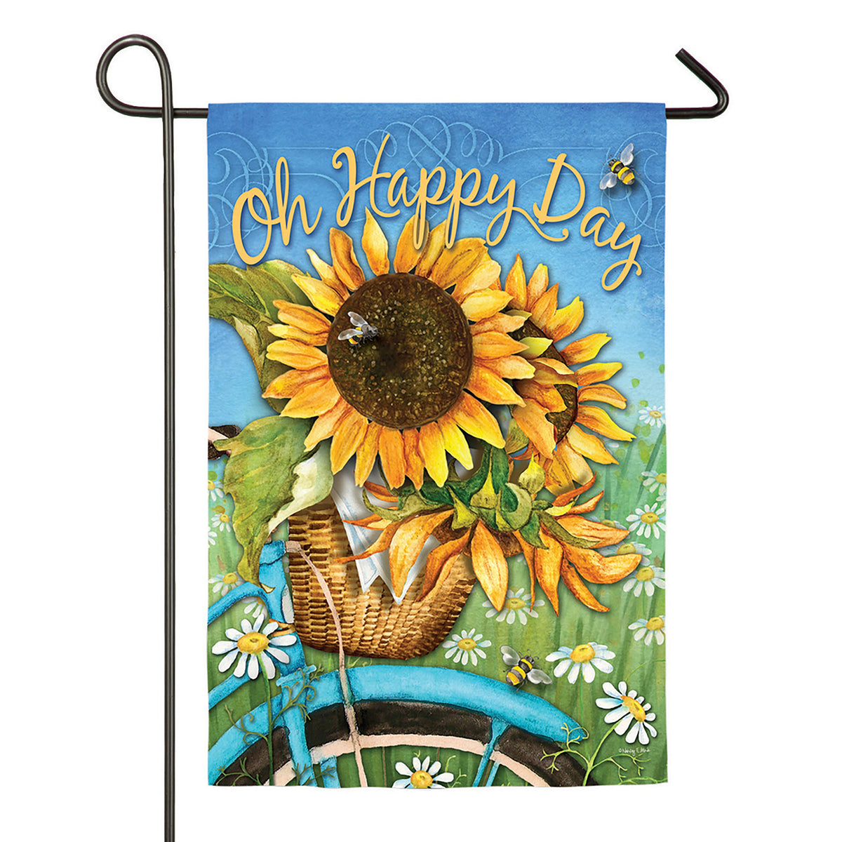 Happy Day Sunflowers Garden Suede Flag