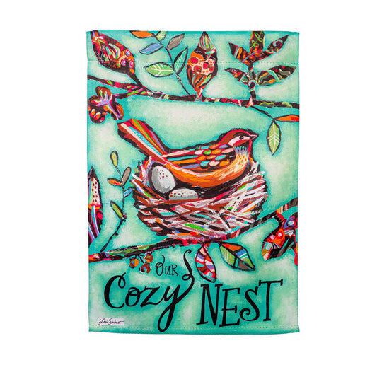 Our Cozy Nest Suede House Flag