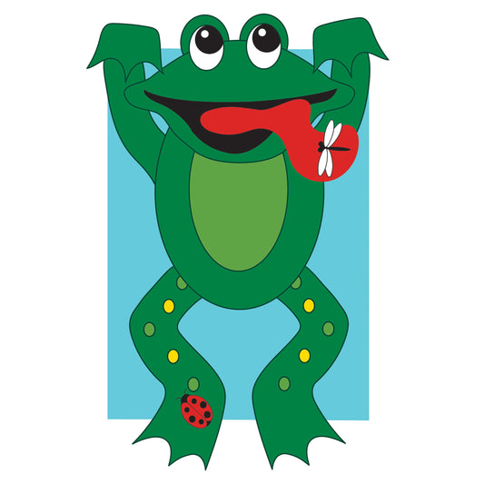 Deluxe 3D Frog Applique Garden Flag