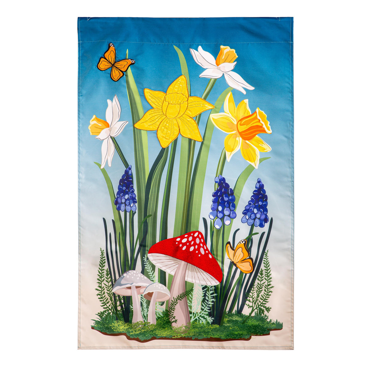 Spring Floral Haven Applique Garden Flag