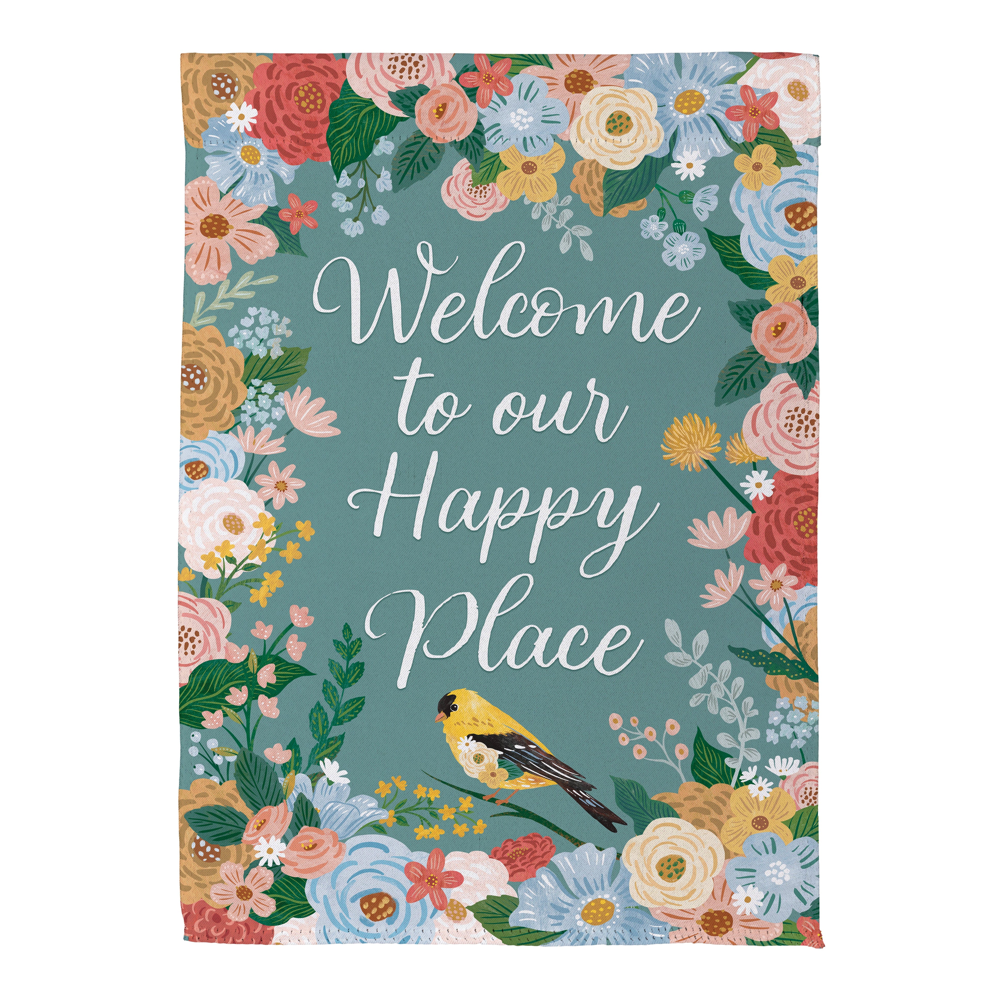 Cottage Garden Sentimental Suede House Flag