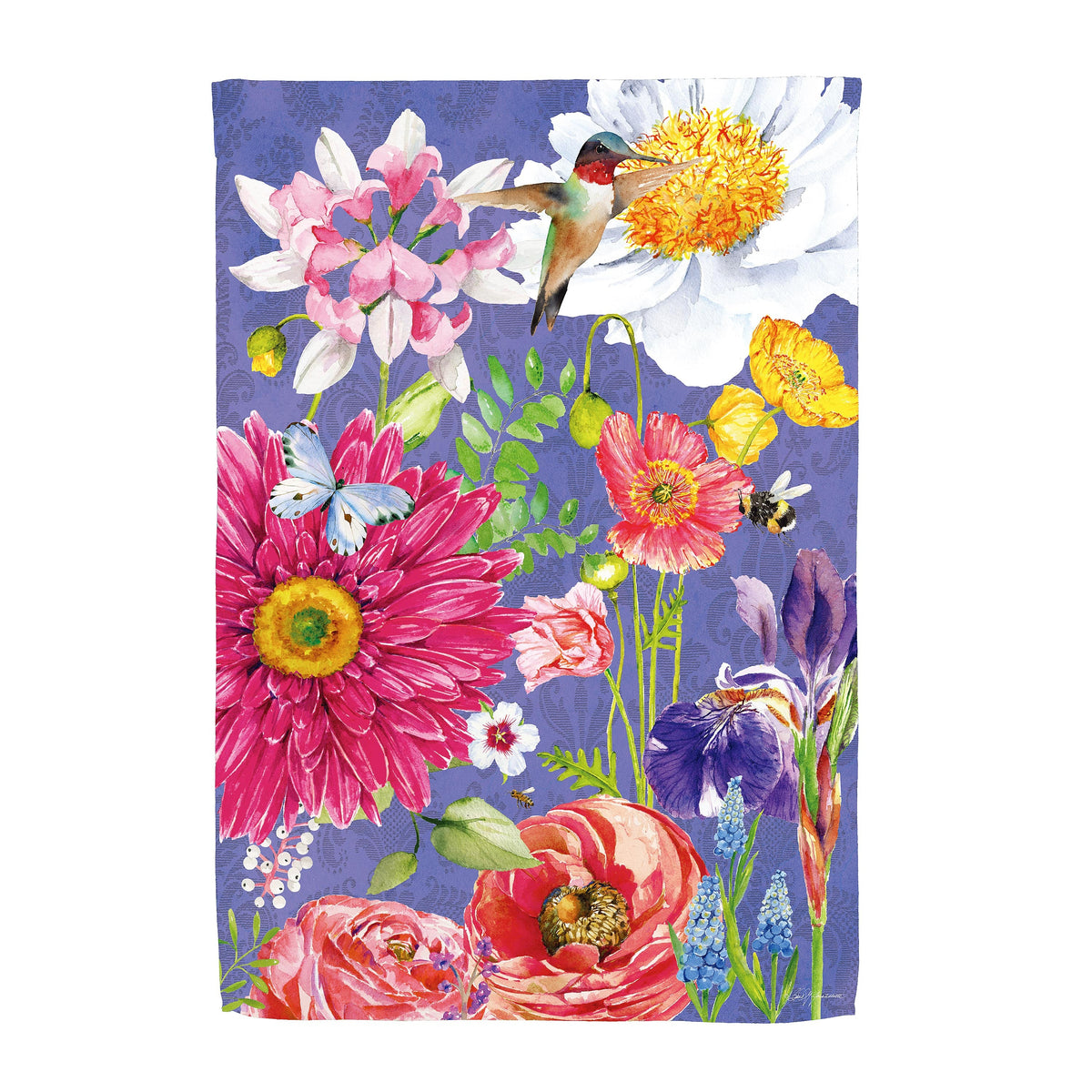 English House Florals Suede House Flag