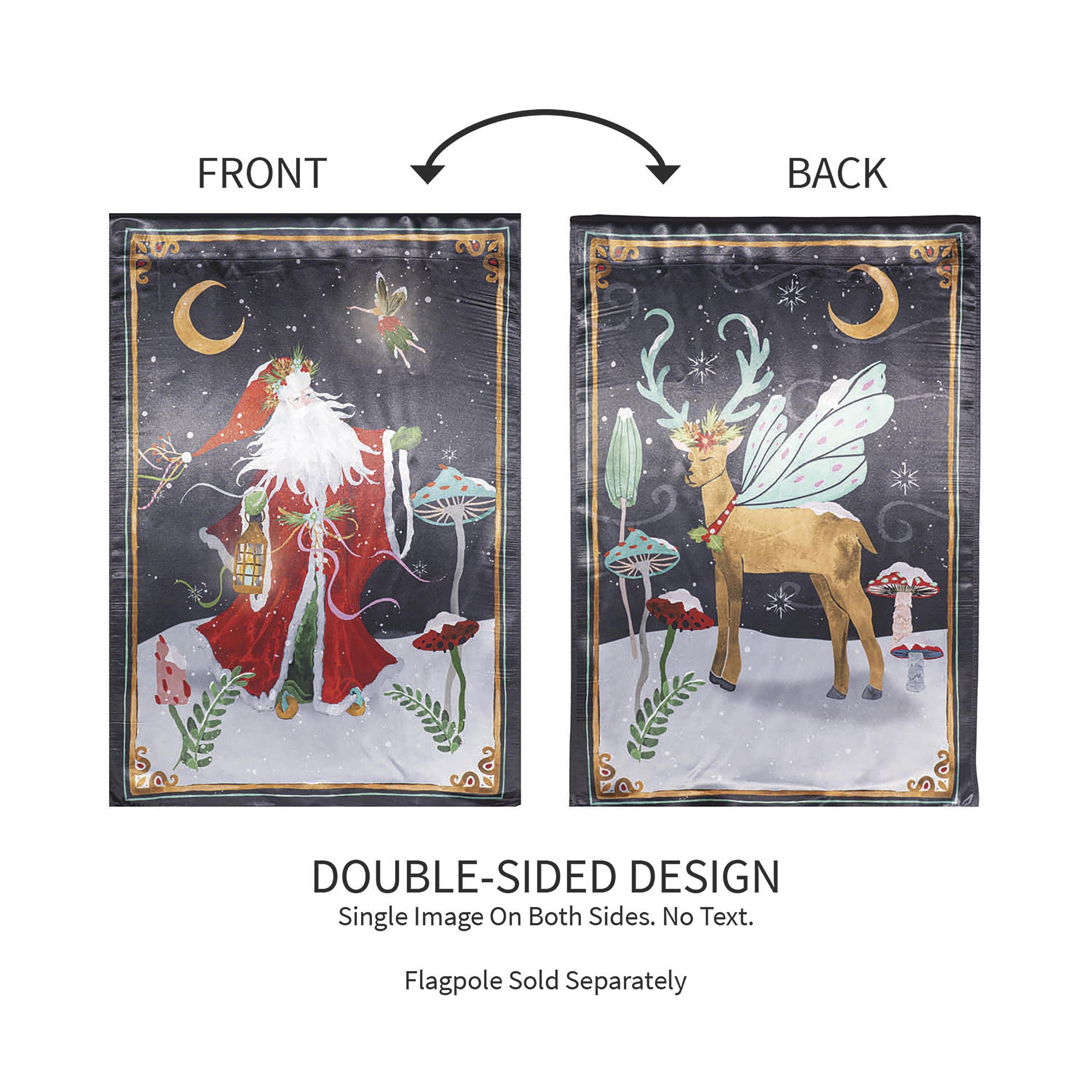 Santa's Forest of Wonder Reversible Lustre Garden Flag