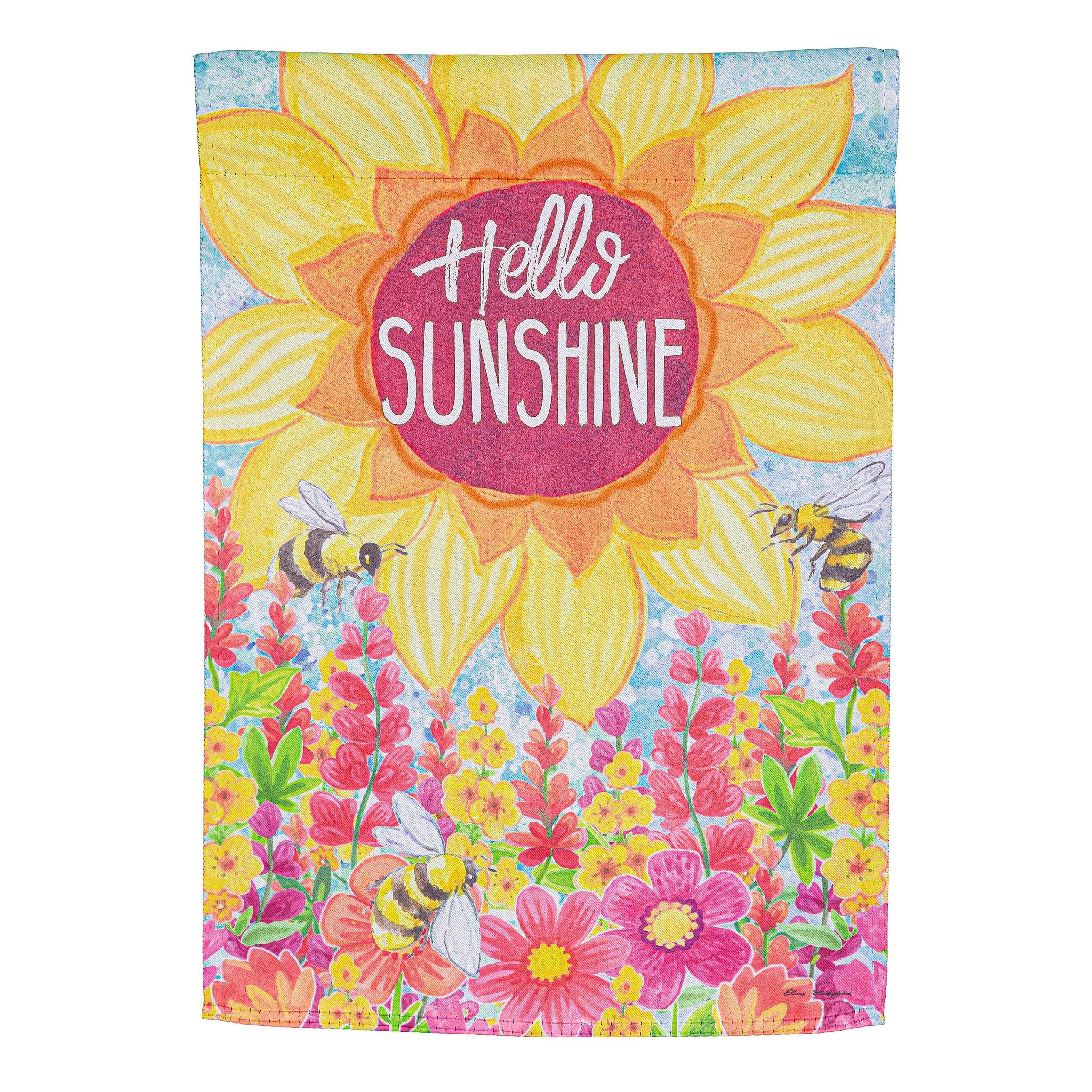 Hello Sunshine Suede Garden Flag