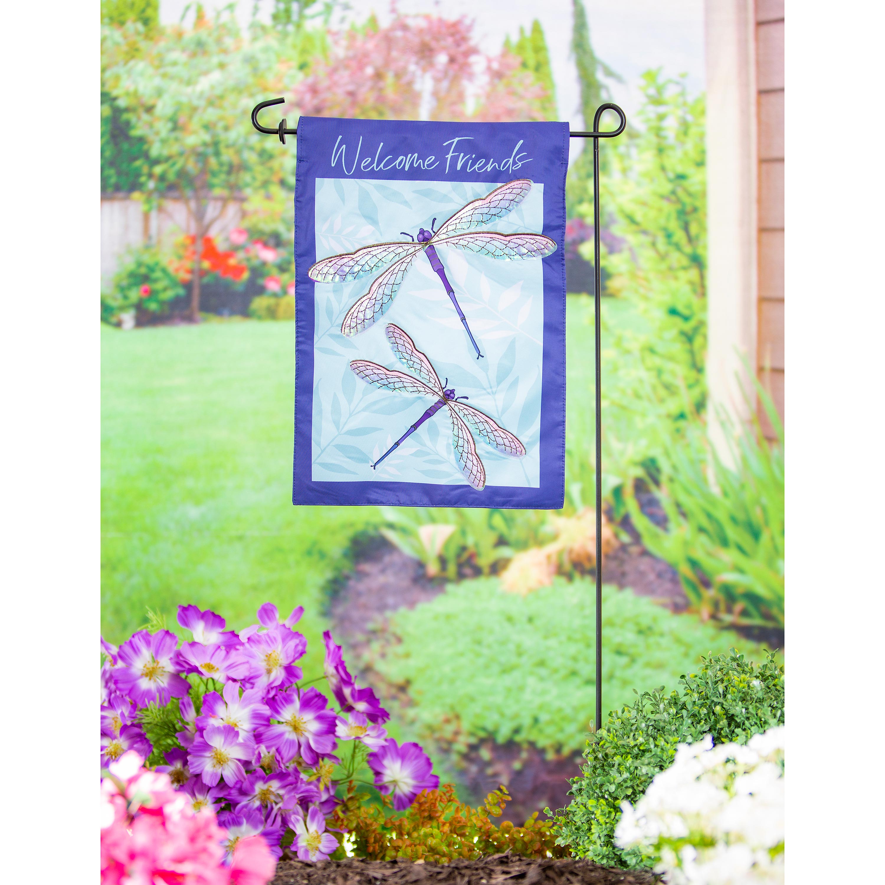 Pair of Dragonflies House Applique Flag
