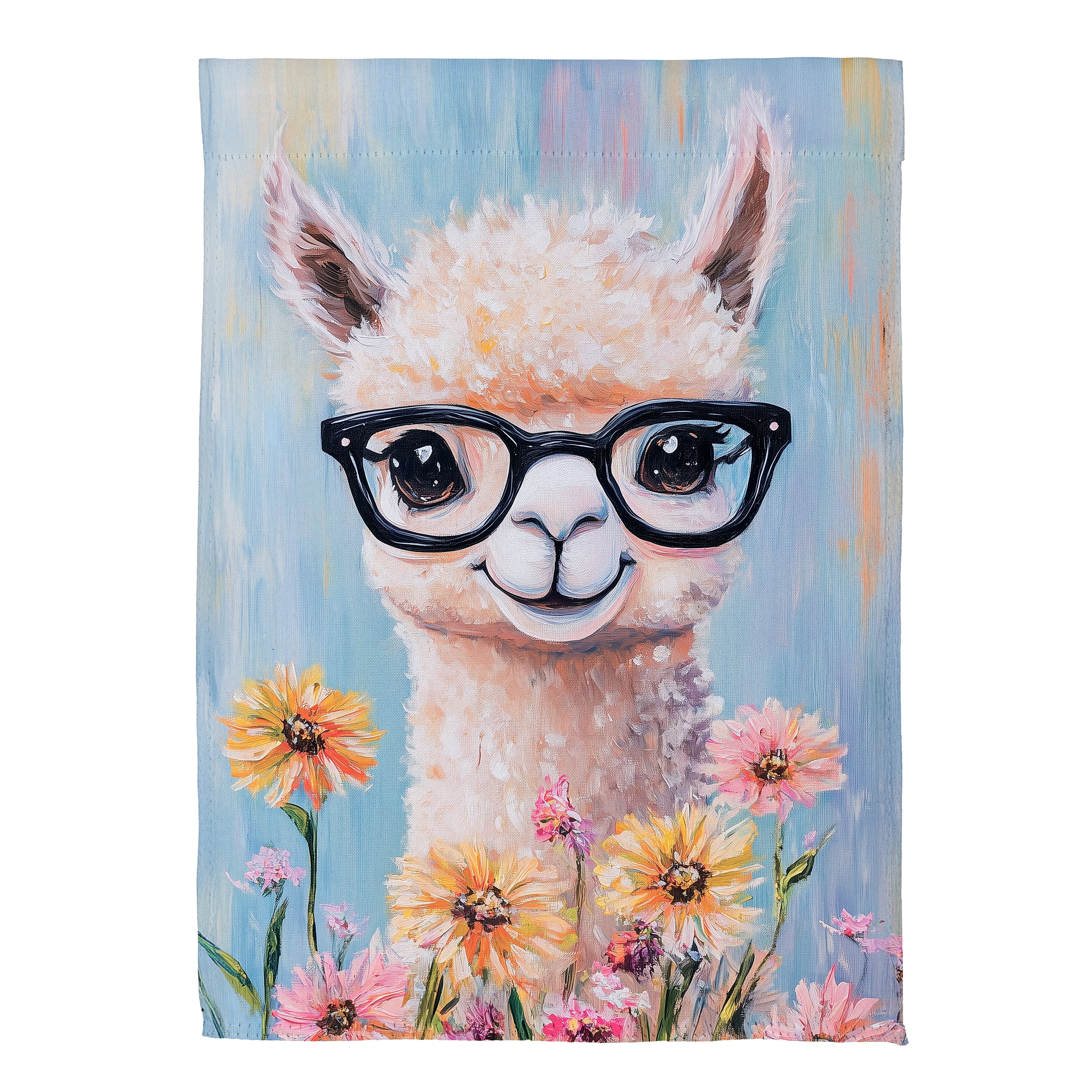 Floral Llama Suede House Flag