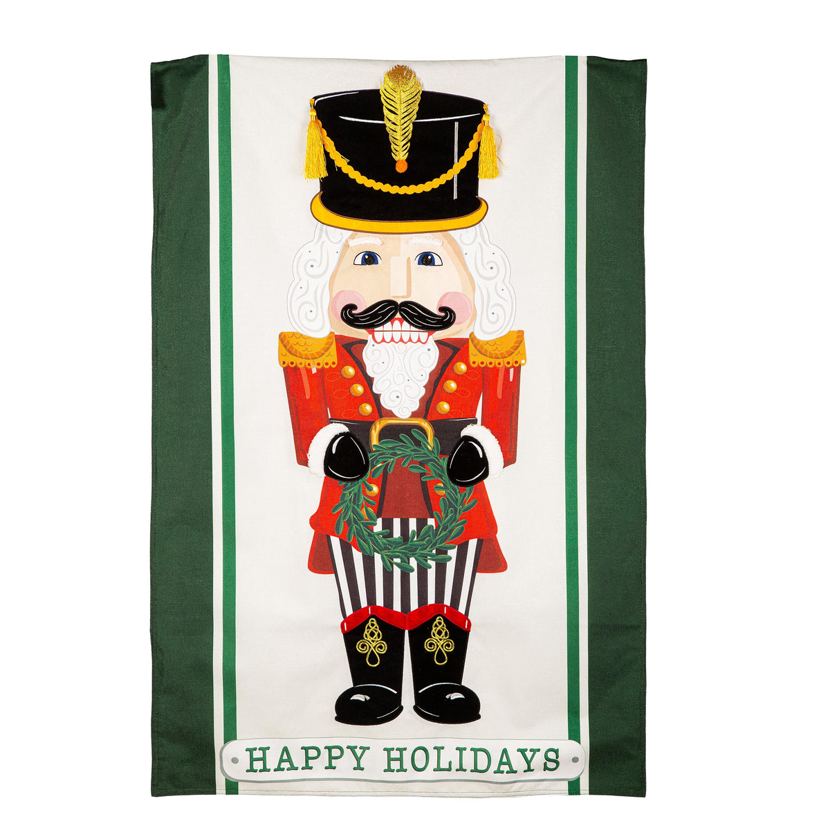 Nutcracker Suite Estate Size Embellished Burlap Flag