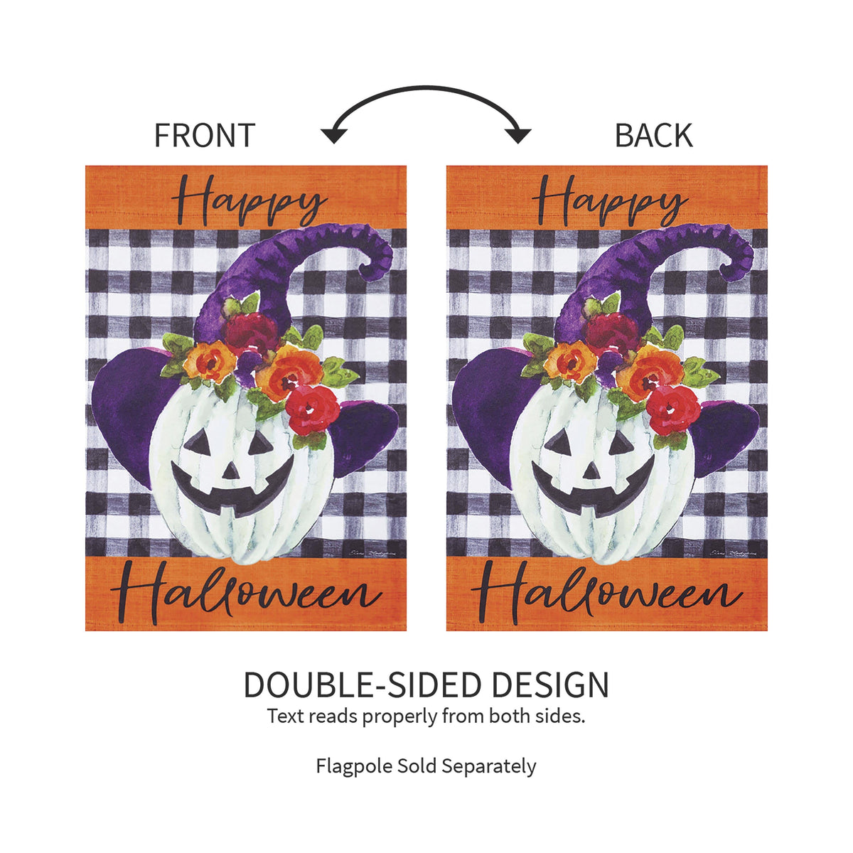 Pumpkin Witch Garden Suede Flag