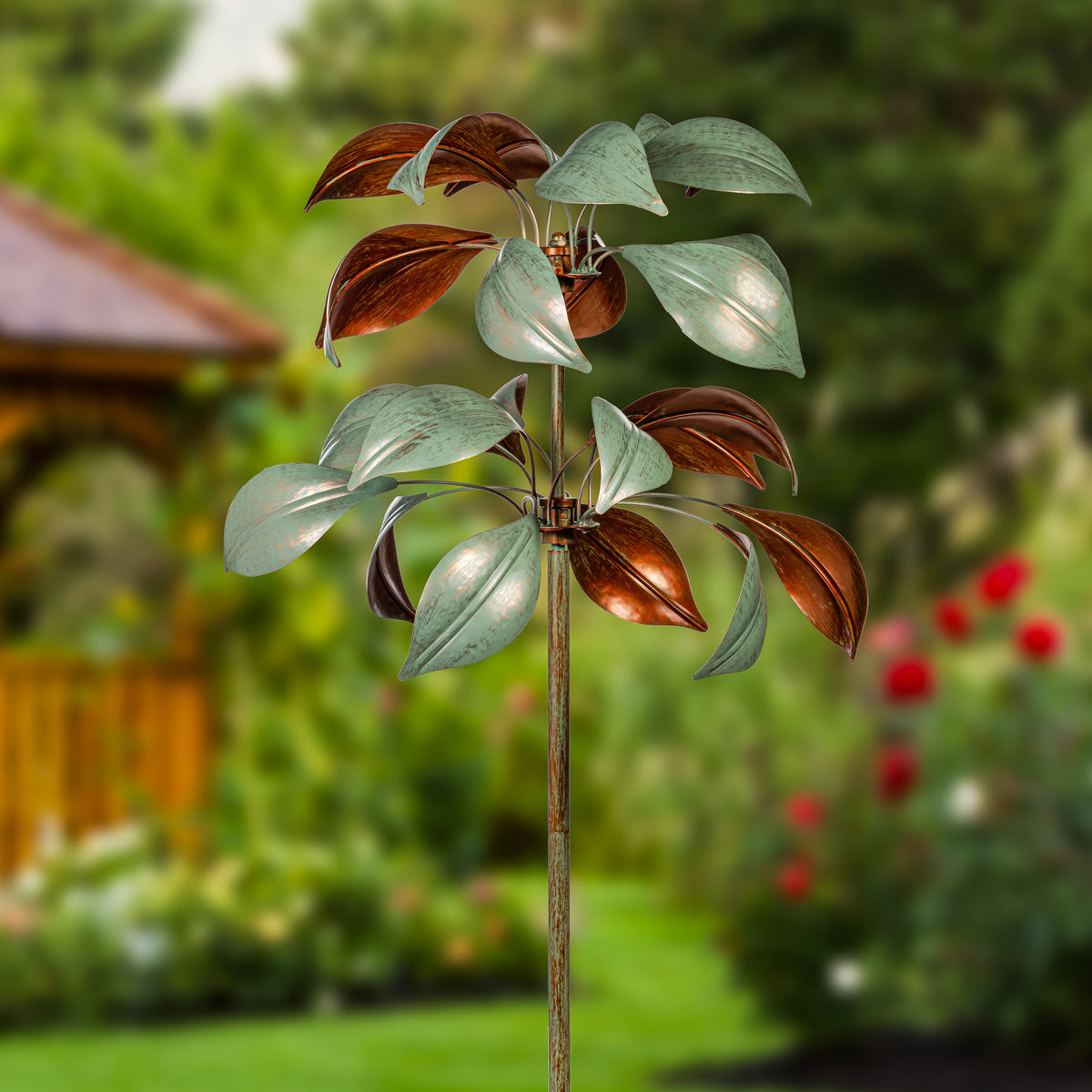 VivaStyle Wind Spinner, Verdigris & Copper Leaf, 96"H