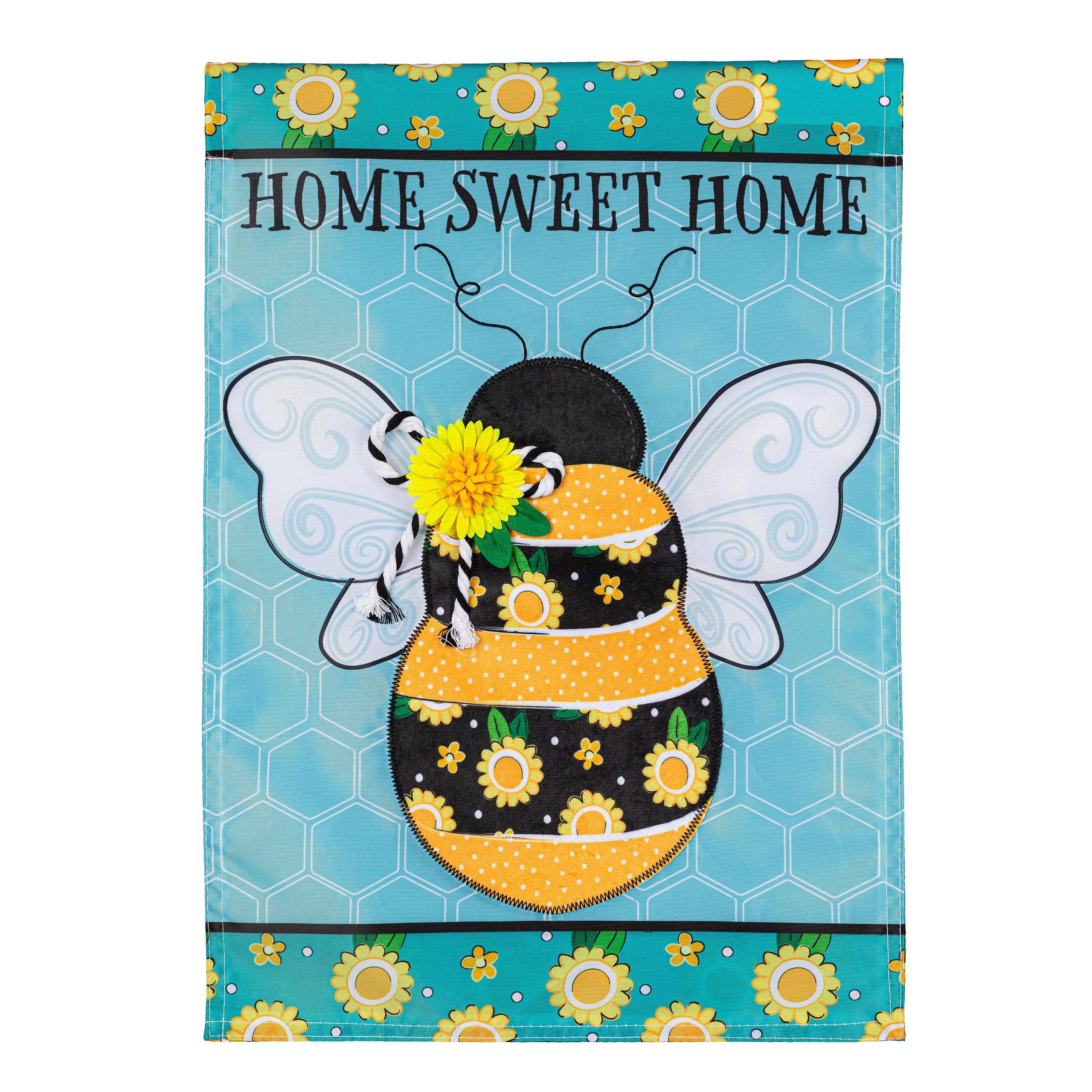 Home Sweet Home Bee Applique Garden Flag
