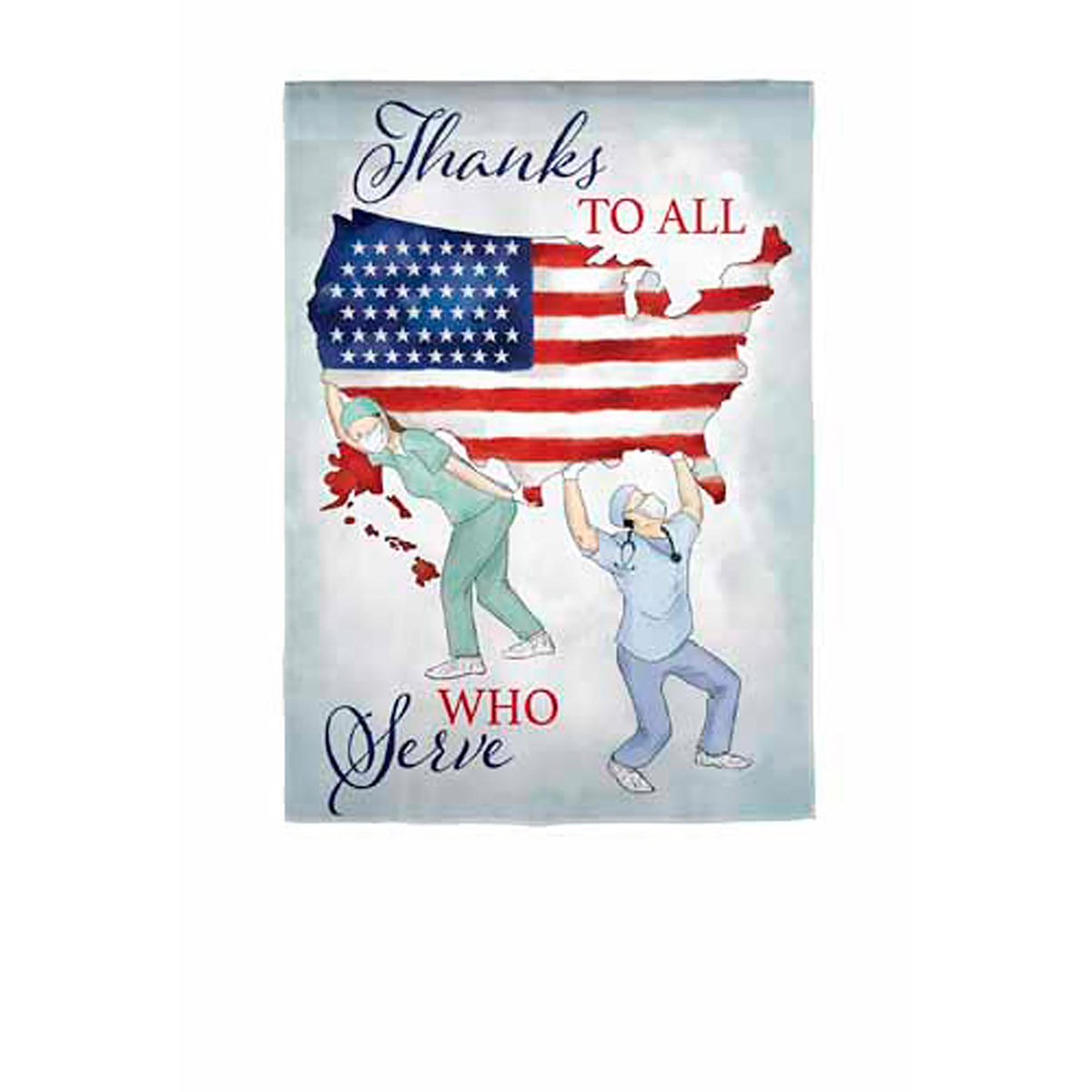 Thanks to All Who Serve House Suede Flag