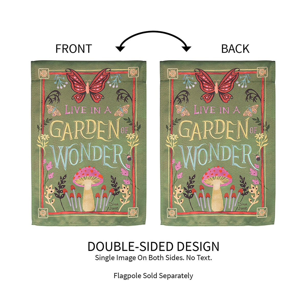 Garden of Wonder Suede Garden Flag