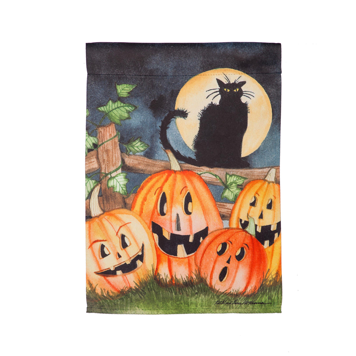 Haunting Halloween Night Garden Suede Flag