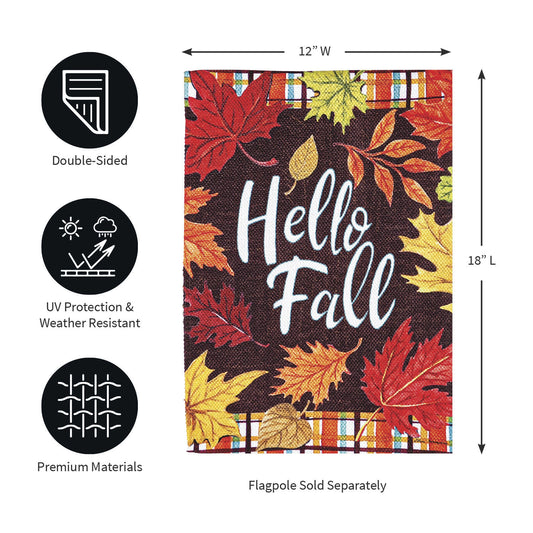 Plaid Hello Fall Garden Textured Suede