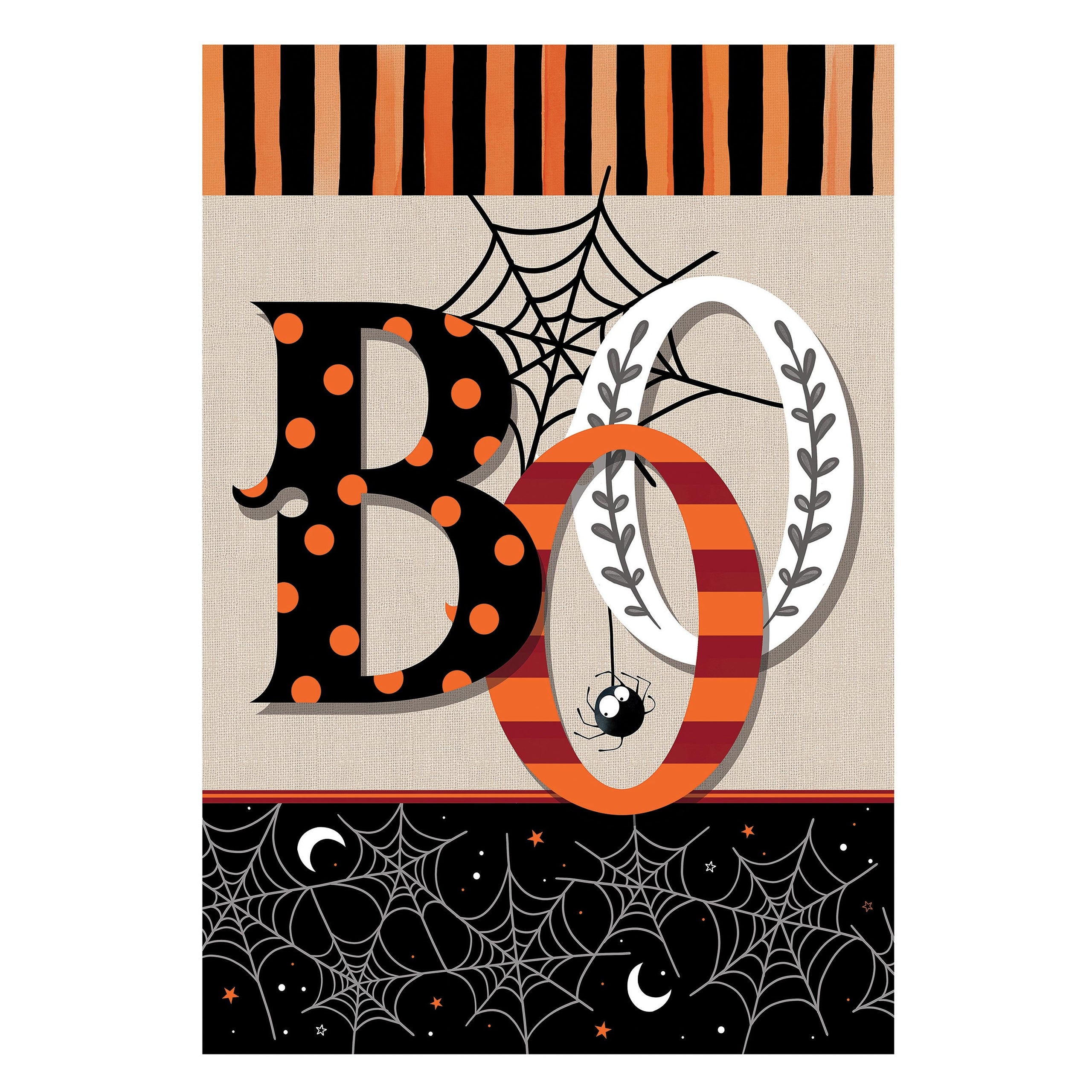 Polka Dots & Stripes Boo Suede House Flag