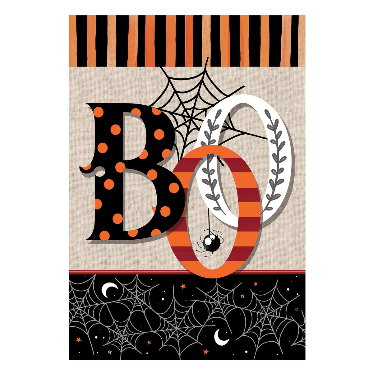 Polka Dots & Stripes Boo Suede House Flag
