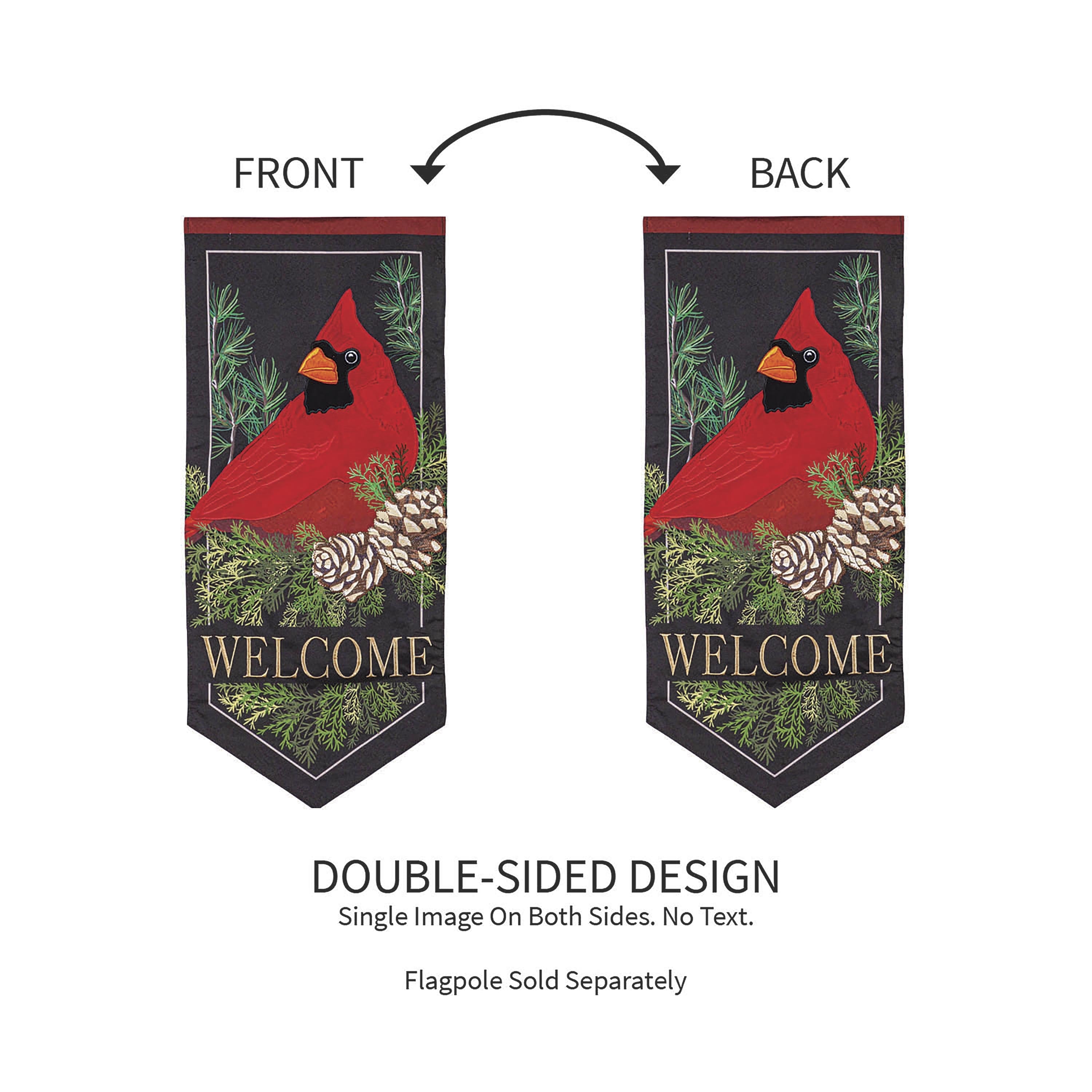 Cardinal and Evergreen Garden Flag