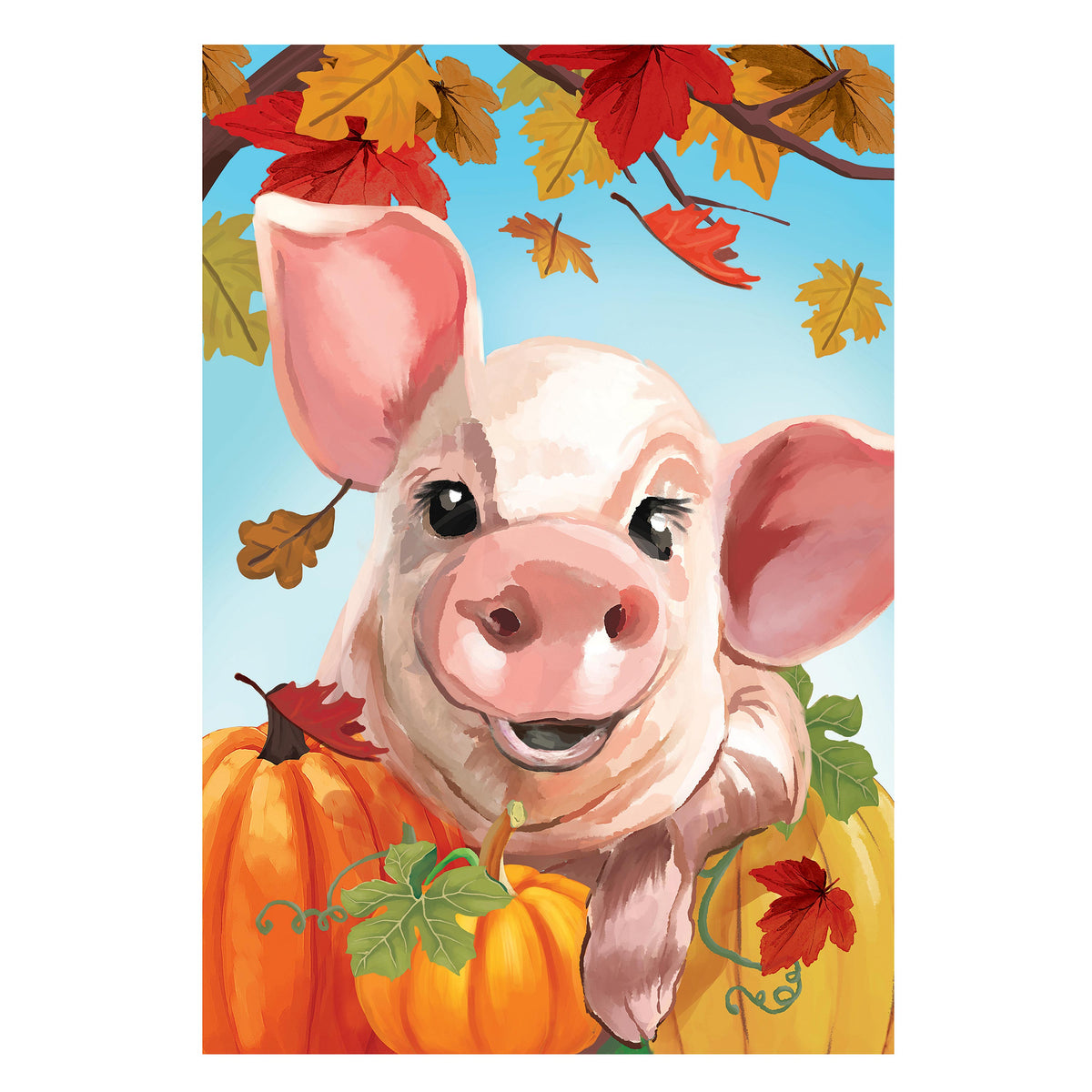 This Little Fall Piggy Suede House Flag