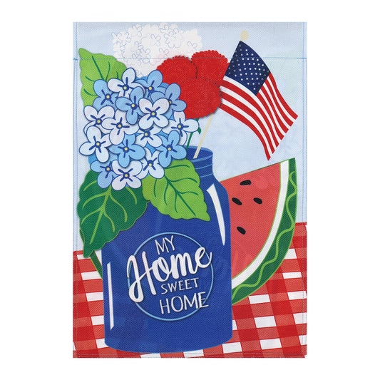 My Home Sweet Home House Burlap Flag