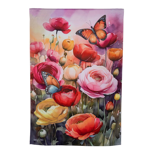 Sunset Garden Suede House Flag