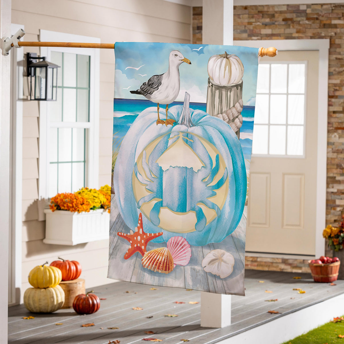 Crab O' Lantern Suede House Flag