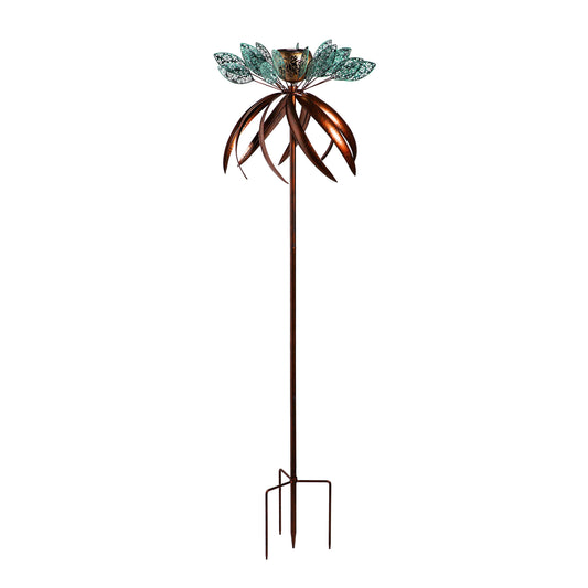 Solar Metal Wind Spinner, Fairy Flower, 75"H