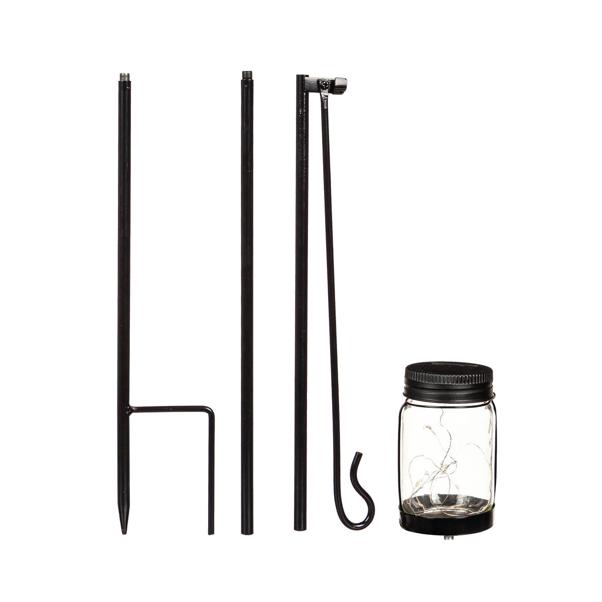 Mason Jar Solar Garden Flag Stand, KD