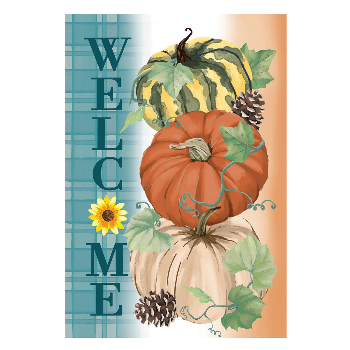 Pumpkin & Pine Suede House Flag