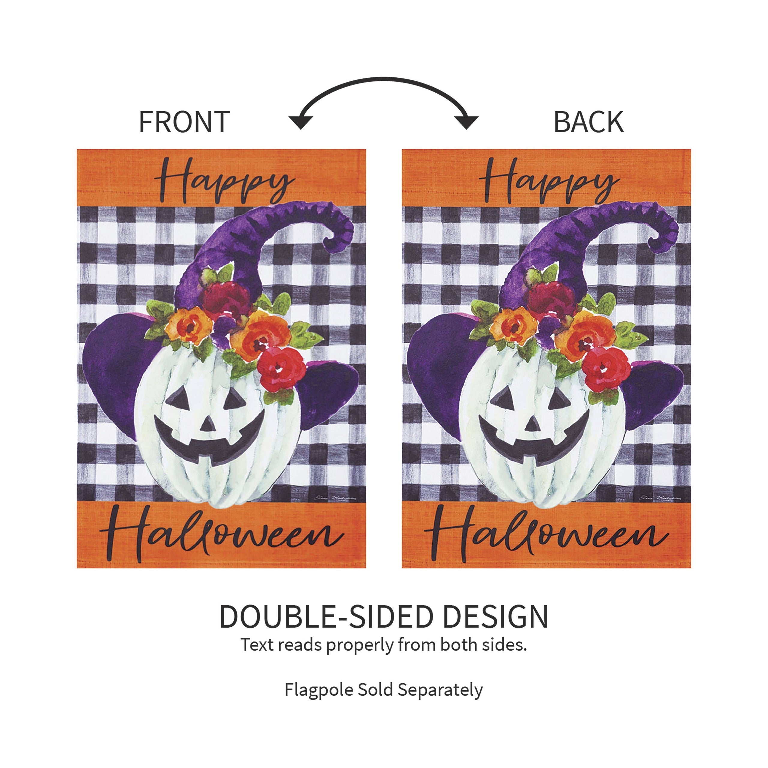 Pumpkin Witch Garden Suede Flag