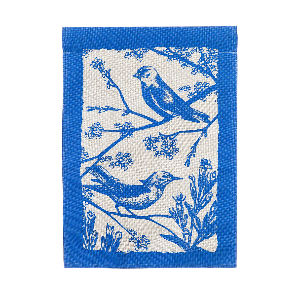 Birds in Bloom Garden Burlap Flag