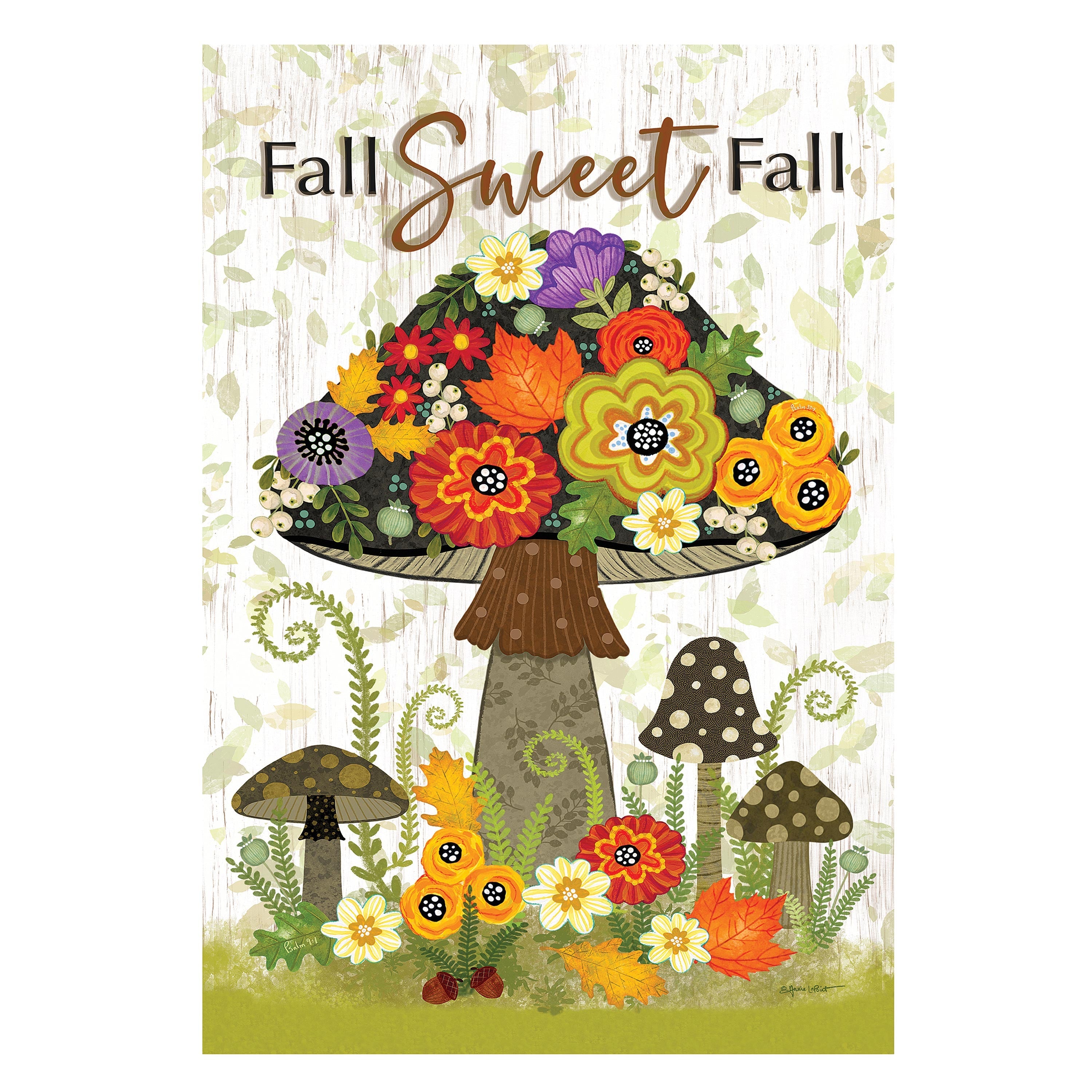 Fall Sweet Fall Burlap House Flag