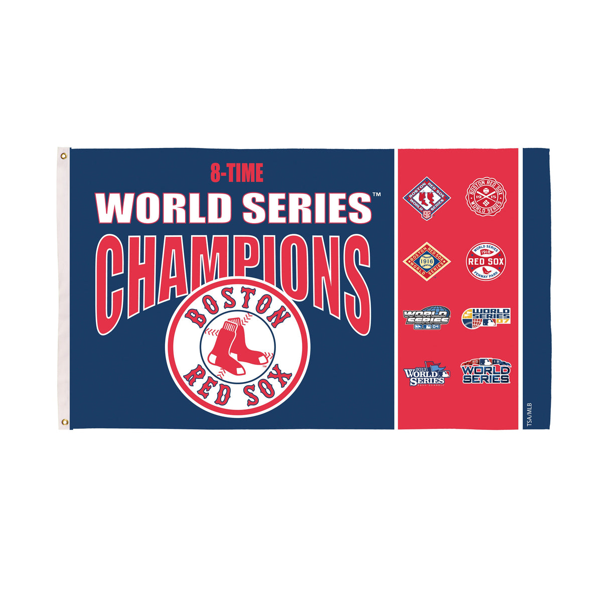 Boston Red Sox Single Sided Flag w/ 2 Grommets, 3'x5' Multi Win Flag
